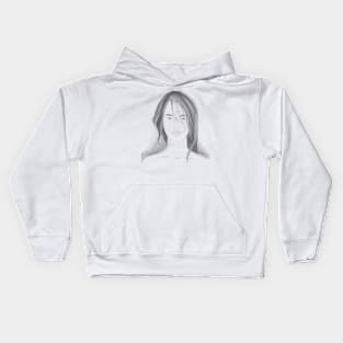 Gray portrait Kids Hoodie